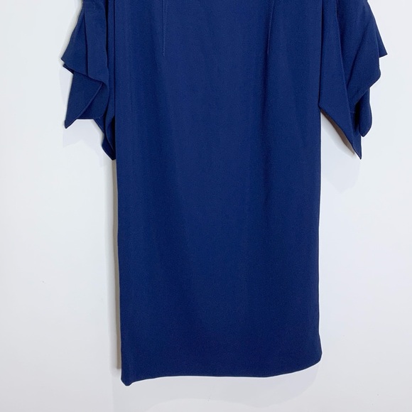 Roland Mouret Rosslare Dress (Sz US 8) Crepe Sheath Midi Navy Blue - Picture 10 of 16